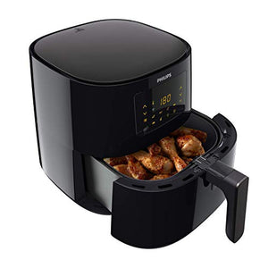 Philips Airfryer XL, Heißluftfritteuse ohne Öl, 6.2 L, 2000 W, Digitales Display mit 7 Programmen, Wifi Connected, NutriU App Rezepte, Schwarz, HD9280/90