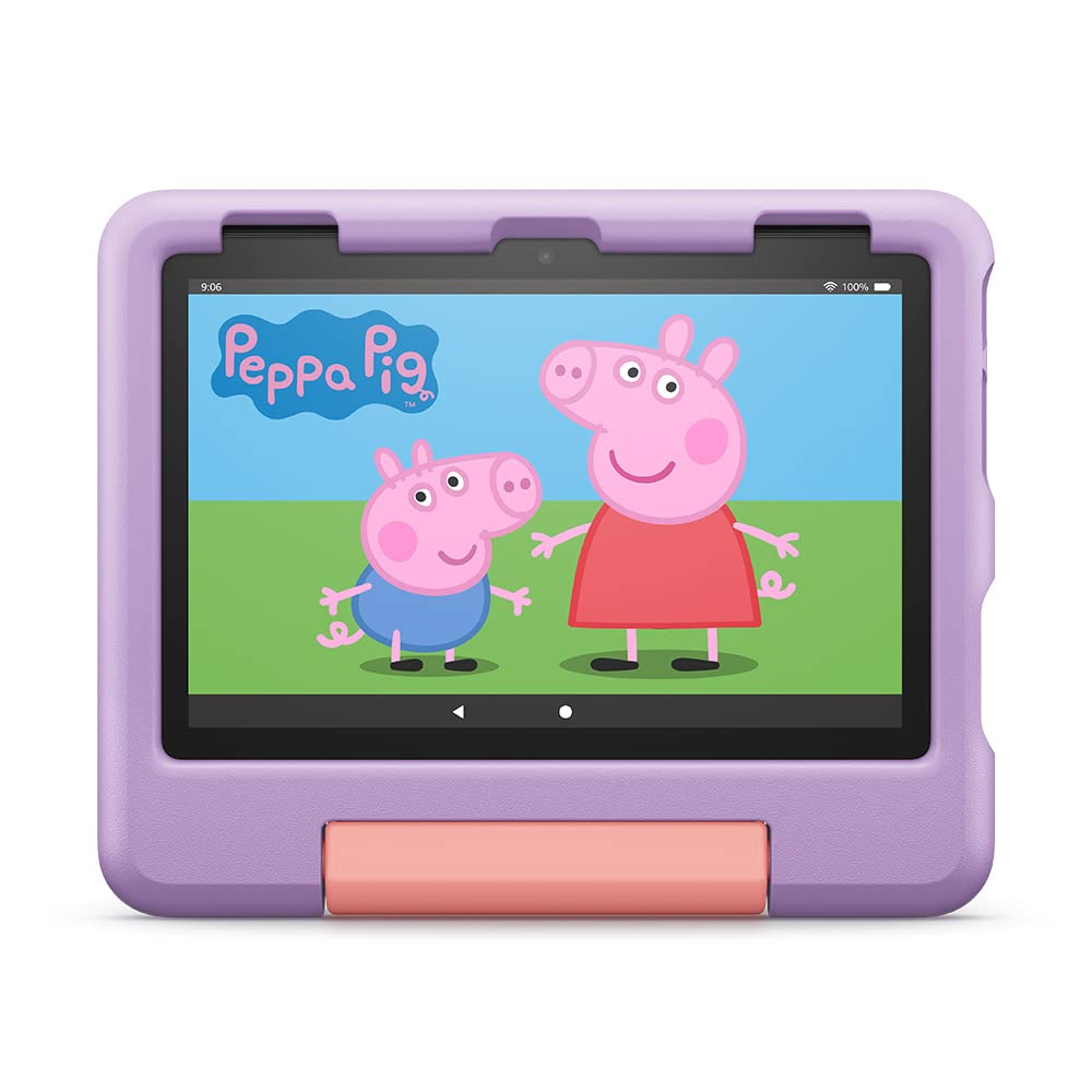Das neue Fire HD 8 Kids-Tablet, 8-Zoll-HD-Display, für Kinder von 3 bis 7 Jahren, 2 Jahre Sorglos-Garantie, kindgerechte Hülle, 32 GB (2022), violett