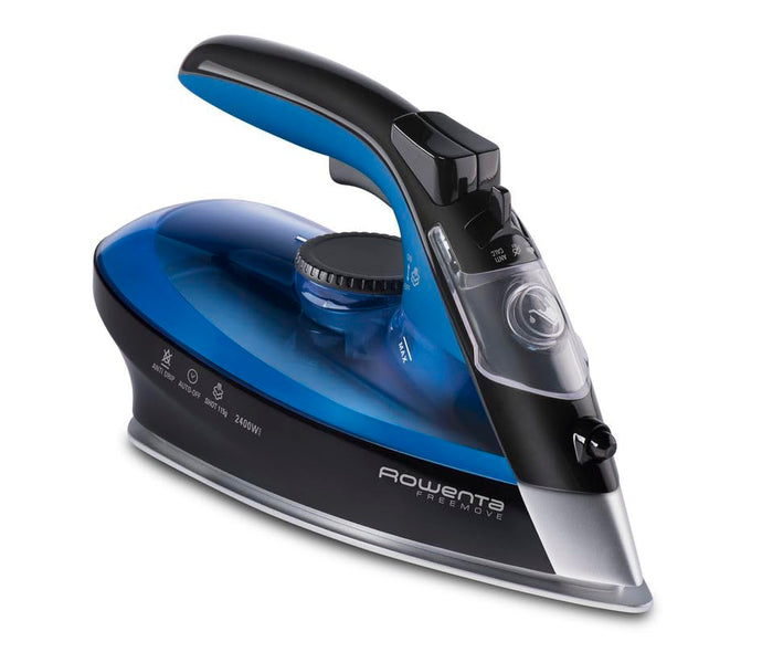 Rowenta Freemove DE5010 Dampfbügeleisen | Schwarzes & Blaues Modell | 2400W | Kabellose Technologie | Praktische Funktionen
