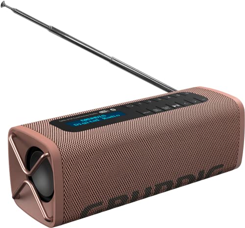 Grundig GBT Band Coffee - Bluetooth Lautsprecher mit DAB+ und UKW Radio, 30 Meter Reichweite, mehr als 8 Std. Spielzeit